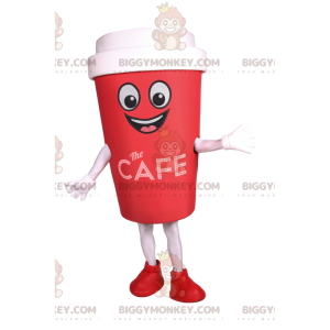 Takeaway Red Coffee Cup BIGGYMONKEY™ Mascot Costume -