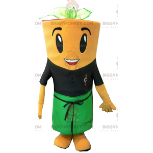 Giant Carrot BIGGYMONKEY™ Maskottchenkostüm mit Schürze - Gemüsemaskottchen - BIGGYMONKEY_0140 - BiggyMonkey.com