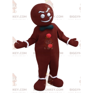 Disfraz de mascota de pan de jengibre de Navidad marrón y