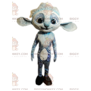BIGGYMONKEY™ maskot kostume gråt og hvidt egern med store ører