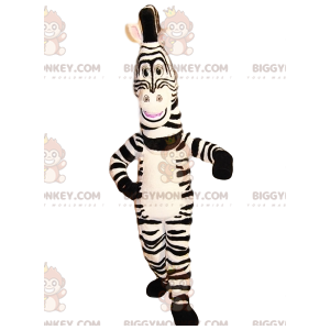 Beautiful and super comical zebra BIGGYMONKEY™ mascot costume –