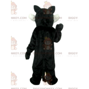 BIGGYMONKEY™ Mascot Costume Black And White Cruel Wolf With