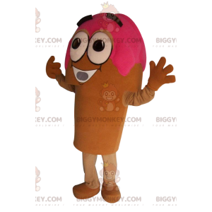 Strawberry Ice Cream Cone BIGGYMONKEY™ Mascot Costume -