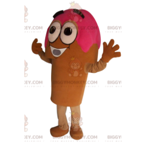 Costume de mascotte BIGGYMONKEY™ de cornet de crème glacée à la