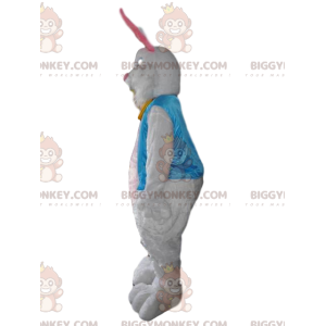 BIGGYMONKEY™ Maskottchenkostüm Weißes, seidiges Kaninchen mit