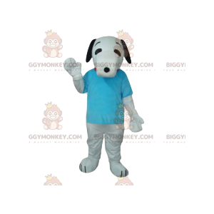 BIGGYMONKEY™ Weißes Hundemaskottchen-Kostüm mit türkisfarbenem
