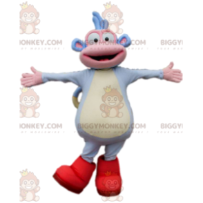 BIGGYMONKEY™ Maskottchenkostüm kleiner lustiger blauer Affe mit