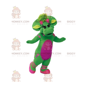 BIGGYMONKEY™ Mascottekostuum Groene vrouwelijke dinosaurus met