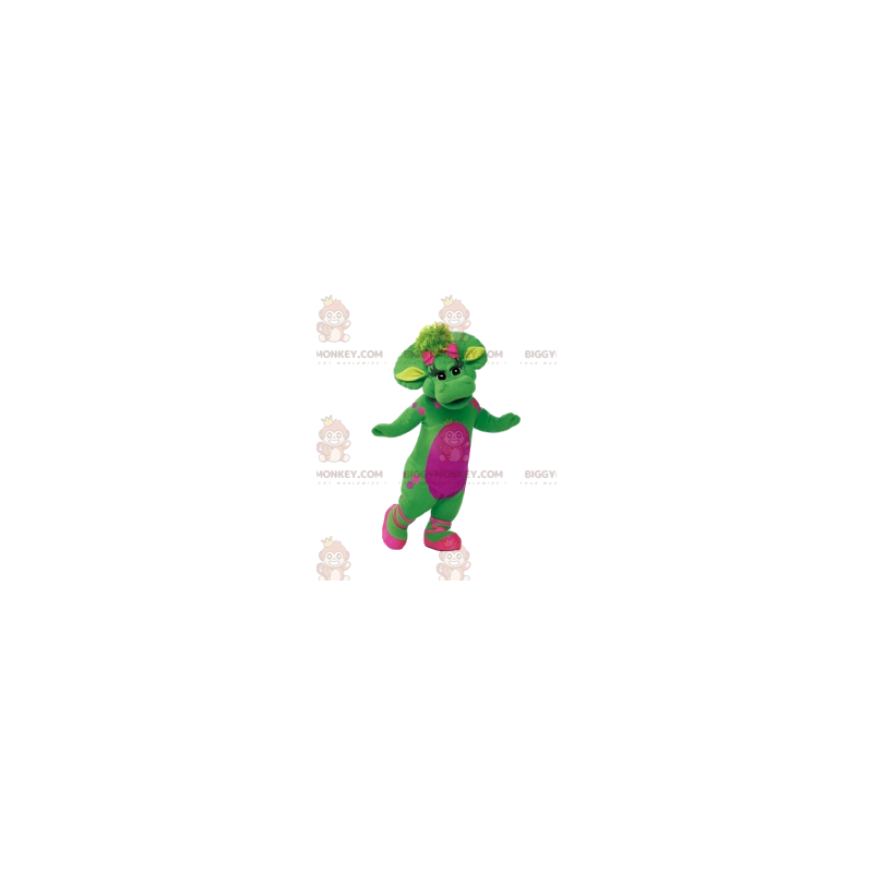BIGGYMONKEY™ Costume da mascotte Dinosauro femmina verde con