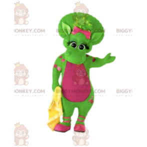 Costume de mascotte BIGGYMONKEY™ de dinosaure femelle verte à