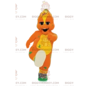 BIGGYMONKEY™ Maskottchenkostüm aus orange-gelber Ente und