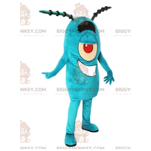 Costume de mascotte BIGGYMONKEY™ de monstre cyclope turquoise