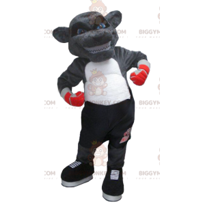 Yenne grijze beer BIGGYMONKEY™ mascottekostuum in boxeroutfit -