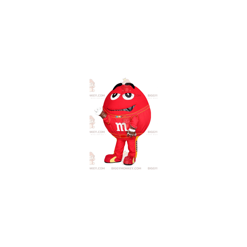 Disfraz de mascota M&M'S BIGGYMONKEY™ rojo con ojos enormes -