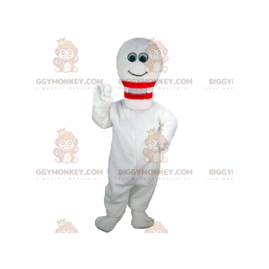 Cute Smiling White Bowling Pin BIGGYMONKEY™ Mascot Costume -