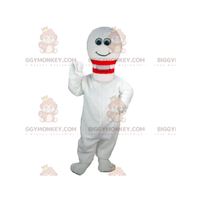 Cute Smiling White Bowling Pin BIGGYMONKEY™ Mascot Costume -