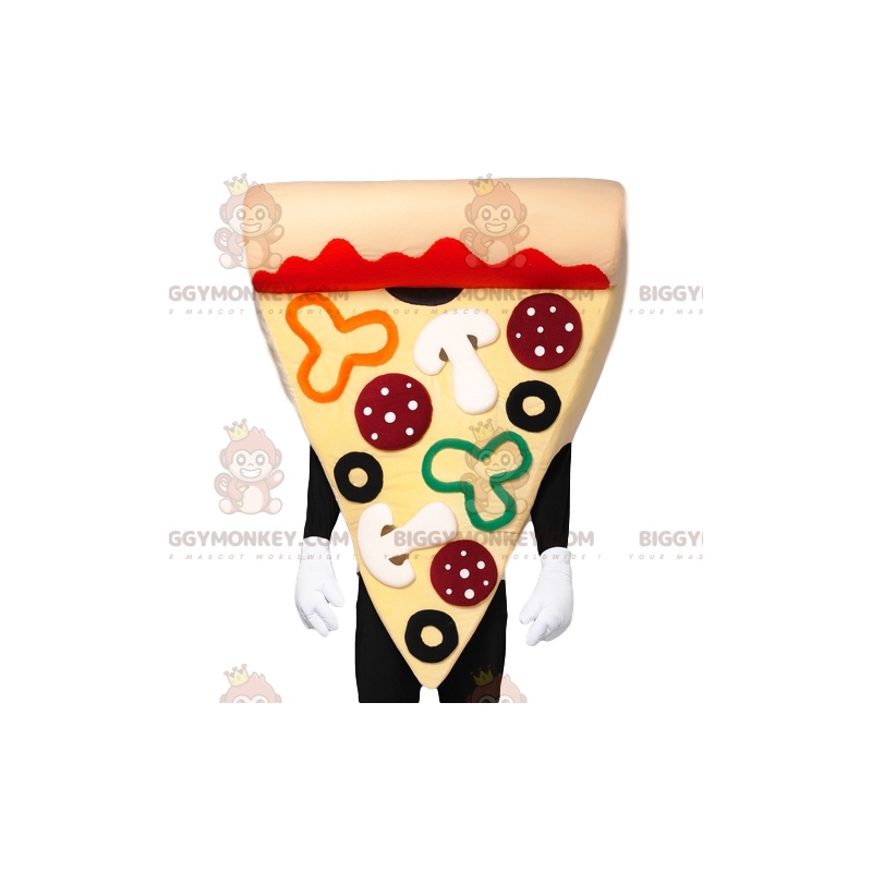 BIGGYMONKEY™ Gourmet Pizza Chorizo, μασκότ μασκότ με μανιτάρια και κρέμα - Μασκότ τροφίμων - BiggyMonkey.com