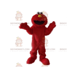 Kostým vtipného usměvavého chlupatého červeného monstra