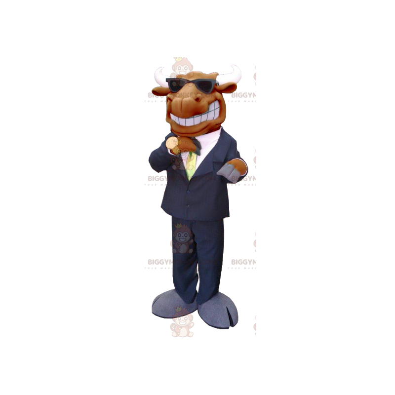 Disfraz de mascota Brown Caribou Moose BIGGYMONKEY™ vestido con Disfraz de mascota Brown Caribou Moose BIGGYMONKEY™ vestido con