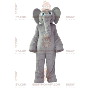 BIGGYMONKEY™ Μασκότ Κοστούμι Γκρι Ελέφαντας με απαλή γούνα και