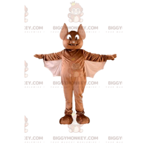 Roztomilý a roztomilý kostým maskota hnědého netopýra