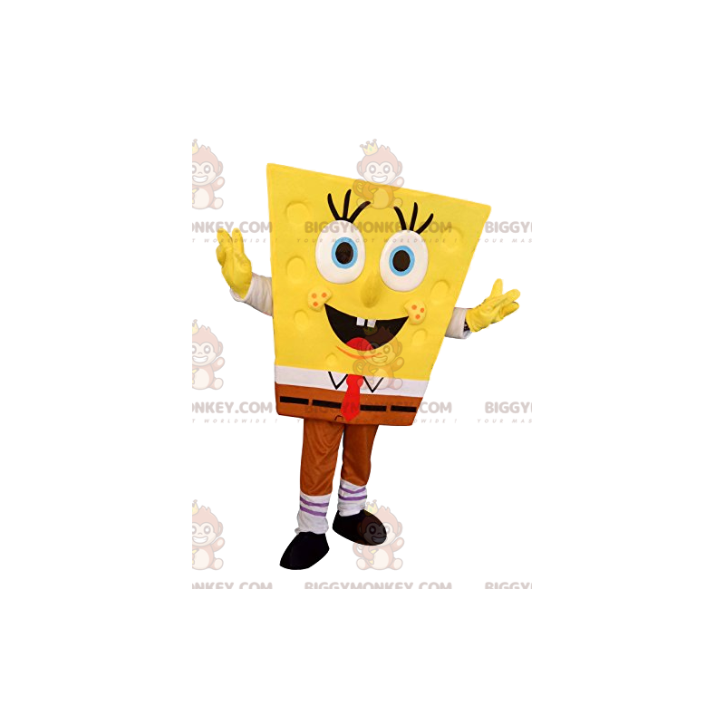 Traje de mascote BIGGYMONKEY™ do famoso super feliz Bob Esponja