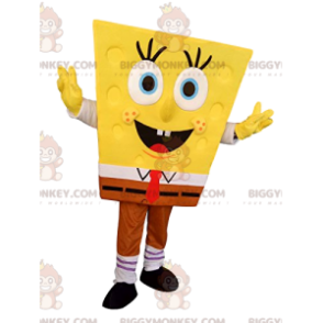 BIGGYMONKEY™ mascot costume of the famous super happy SpongeBob