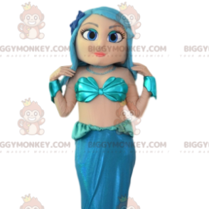 Maskotka BIGGYMONKEY™ ślicznej syreny z niebieskimi włosami -