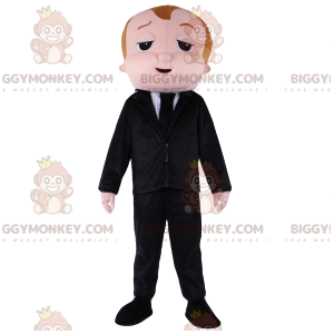 Mens BIGGYMONKEY™ Mascot Costume in Black Suit and Tie -