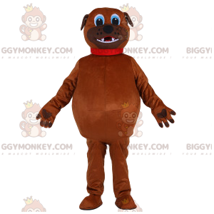 BIGGYMONKEY™ Mascot Costume Brown Plump Dog With Red Collar -