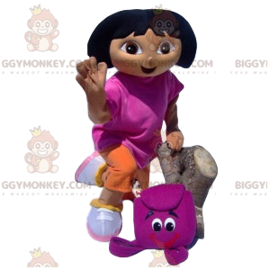 Costume da mascotte Dora the Explorer BIGGYMONKEY™ con zaino