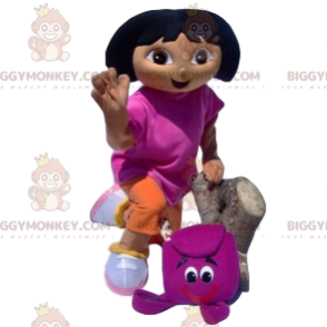 Dora the Explorer BIGGYMONKEY™ mascot costume with fuchsia