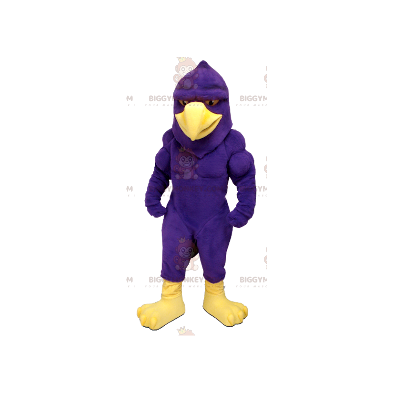 Costume de mascotte BIGGYMONKEY™ d'aigle d'oiseau violet et Costume de mascotte BIGGYMONKEY™ d'aigle d'oiseau violet et