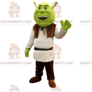 BIGGYMONKEY™ costume mascotte di Shrek, famoso orco verdastro -