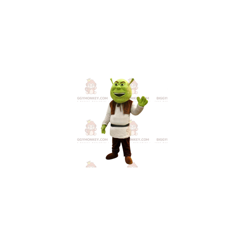 BIGGYMONKEY™ costume mascotte di Shrek, famoso orco verdastro -