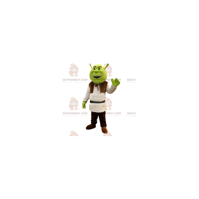 BIGGYMONKEY™ maskotkostume af Shrek, berømt grønlig trold -