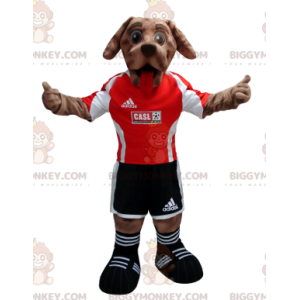 BIGGYMONKEY™ Mascot Costume Brown Dog in Black and Red