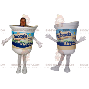 Leckerer weißer Joghurt BIGGYMONKEY™ Maskottchen-Kostüm -