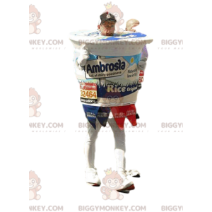 Leckerer weißer Joghurt BIGGYMONKEY™ Maskottchen-Kostüm -