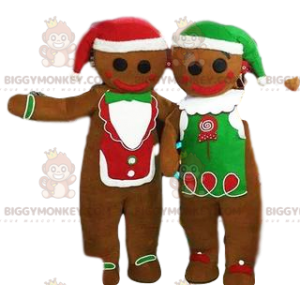 Duo de Costume de mascotte BIGGYMONKEY™ de bonhomme de pain