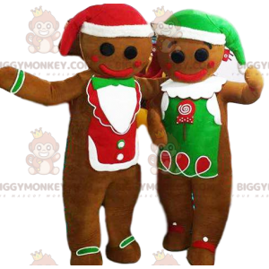 BIGGYMONKEY™ Gingerbread Man Mascot Dúo de disfraces con