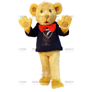 Teddy Bear BIGGYMONKEY™ mascot costume with its beautiful navy