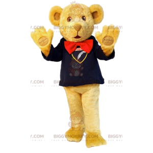  Στολή μασκότ BIGGYMONKEY™ Teddy Bear με το όμορφο ναυτικό πουλόβερ του - Μασκότ διάσημων χαρακτήρων - BiggyMonkey.com