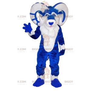 Majestic Blue and White Ram BIGGYMONKEY™ Mascot Costume -