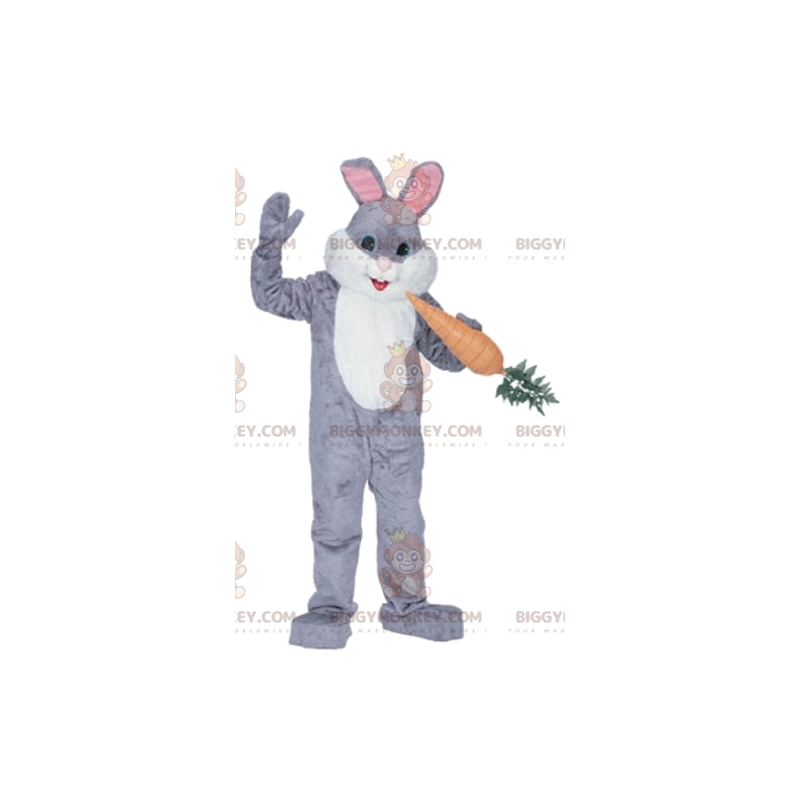 BIGGYMONKEY™ Costume da mascotte Coniglietto grigio e bianco BIGGYMONKEY™ Costume da mascotte Coniglietto grigio e bianco