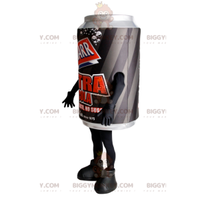 Zwart en grijs frisdrankblikje BIGGYMONKEY™ mascottekostuum -