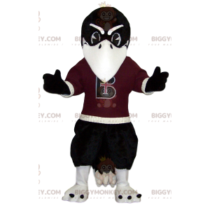 Black Eagle BIGGYMONKEY™ maskotkostume med Burgundy supportertrøje - Fuglemaskot - BIGGYMONKEY_011806 - BiggyMonkey.com