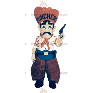 Revolverheld BIGGYMONKEY™ Maskottchen-Kostüm mit braunem Awesome-Hut - Nicht klassifizierte Maskottchen - BiggyMonkey.com