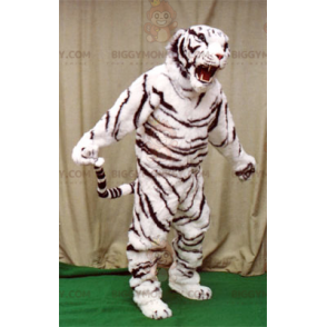 Hvid og sort tiger BIGGYMONKEY™ maskotkostume - Biggymonkey.com