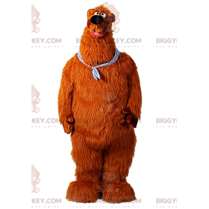 Riesiger Braunbär BIGGYMONKEY™ Maskottchenkostüm mit Bandana um